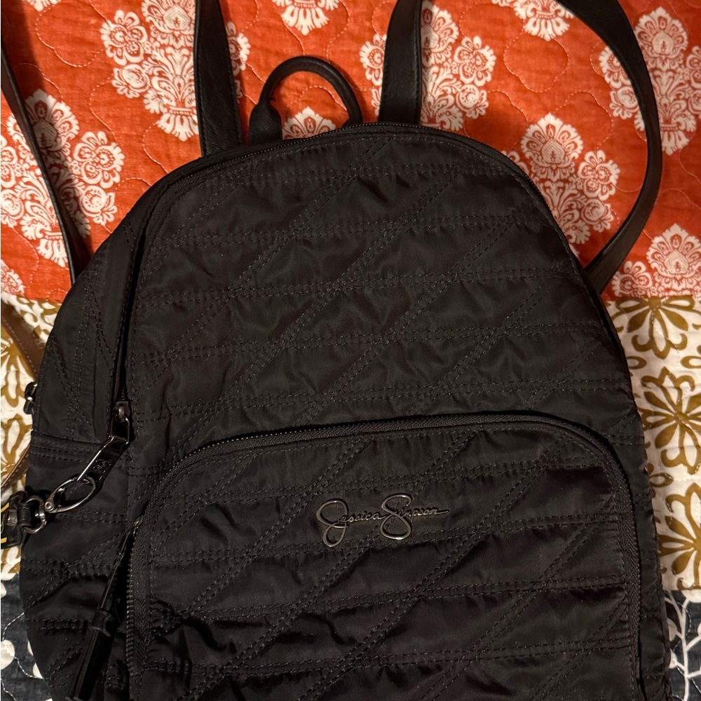Jessica Simpson Black Quilted Backpack